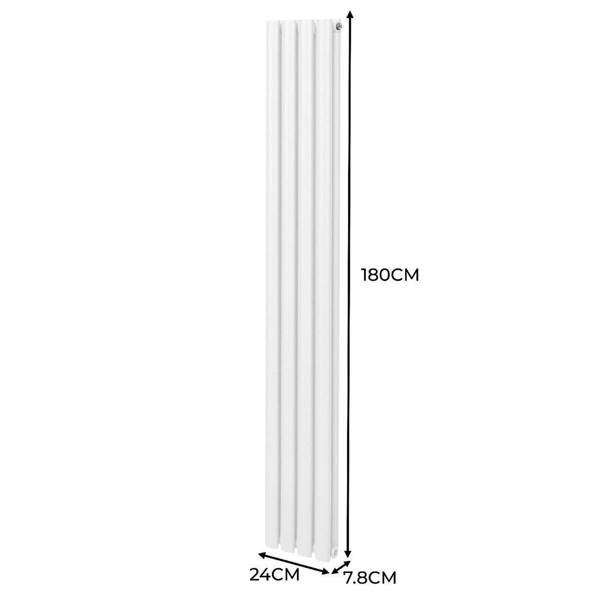 Voir la diapositive 5 : MONSTERSHOP Radiateur à colonnes ovales & robinet, 2 panneaux - 1800 x 240 mm