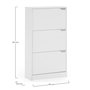 Voir la diapositive 6 : VS VENTA-STOCK Meuble à chaussures Angel, 3 portes, couleur blanche, pour 18 paires