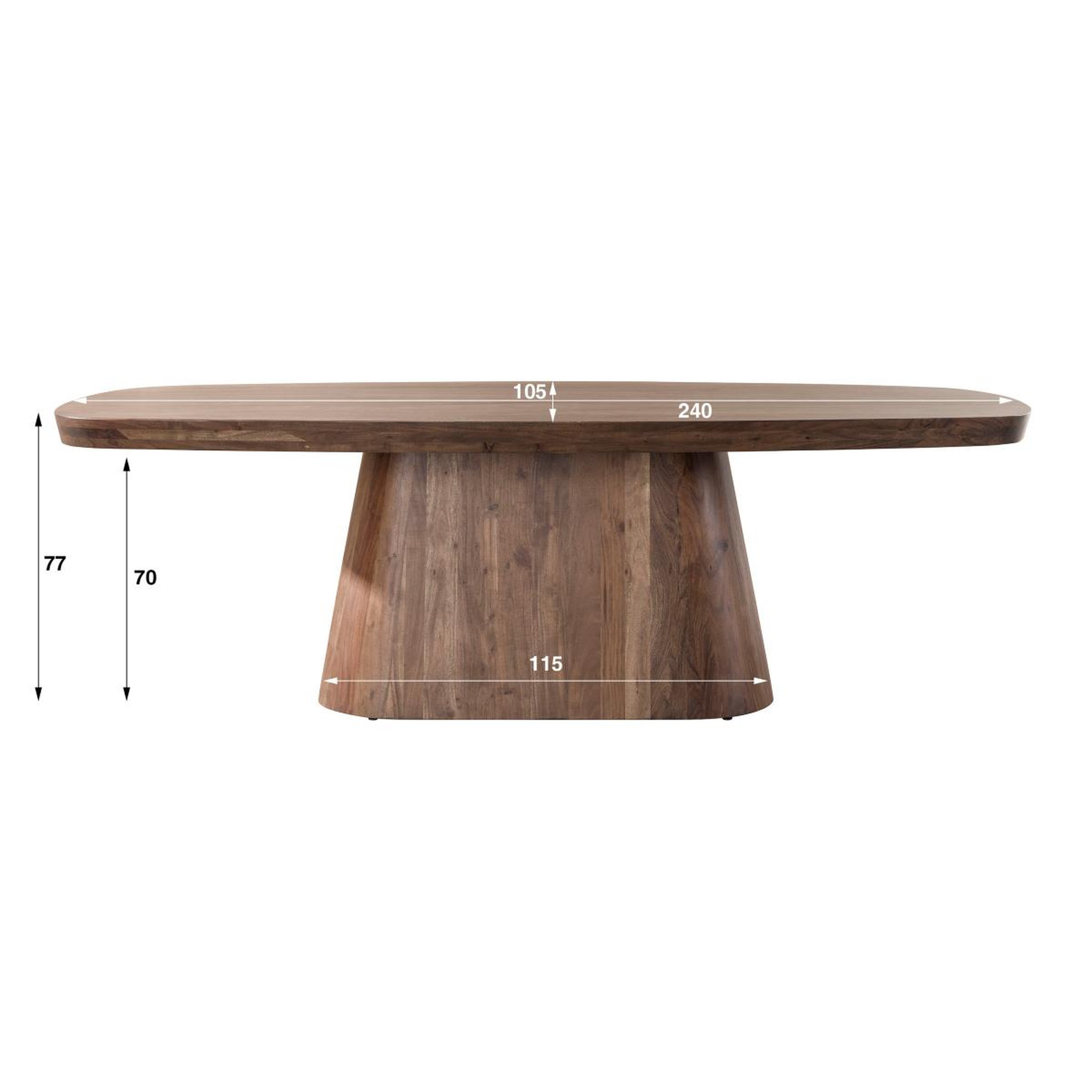Voir la diapositive 6 : JLC KREATION Table à manger en bois massif avec pied central 240cm daisy
