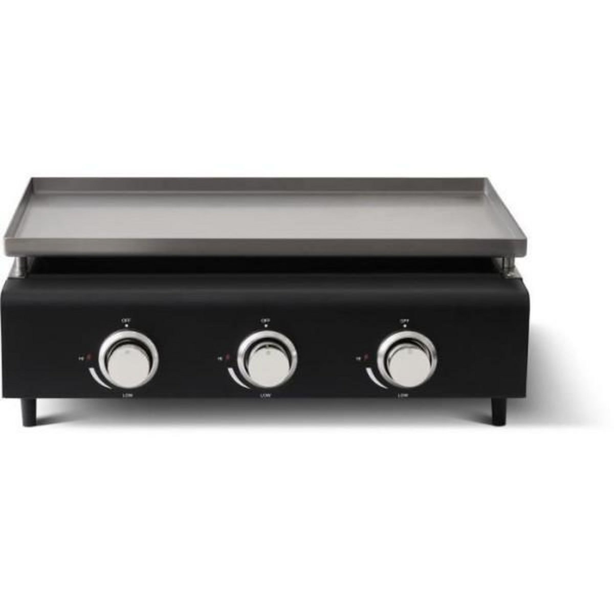 AAAAA Plancha a gaz - COOKING BOX - CUENCA - 3 feux avec housse - 65 X 50 X 23 cm - Noir