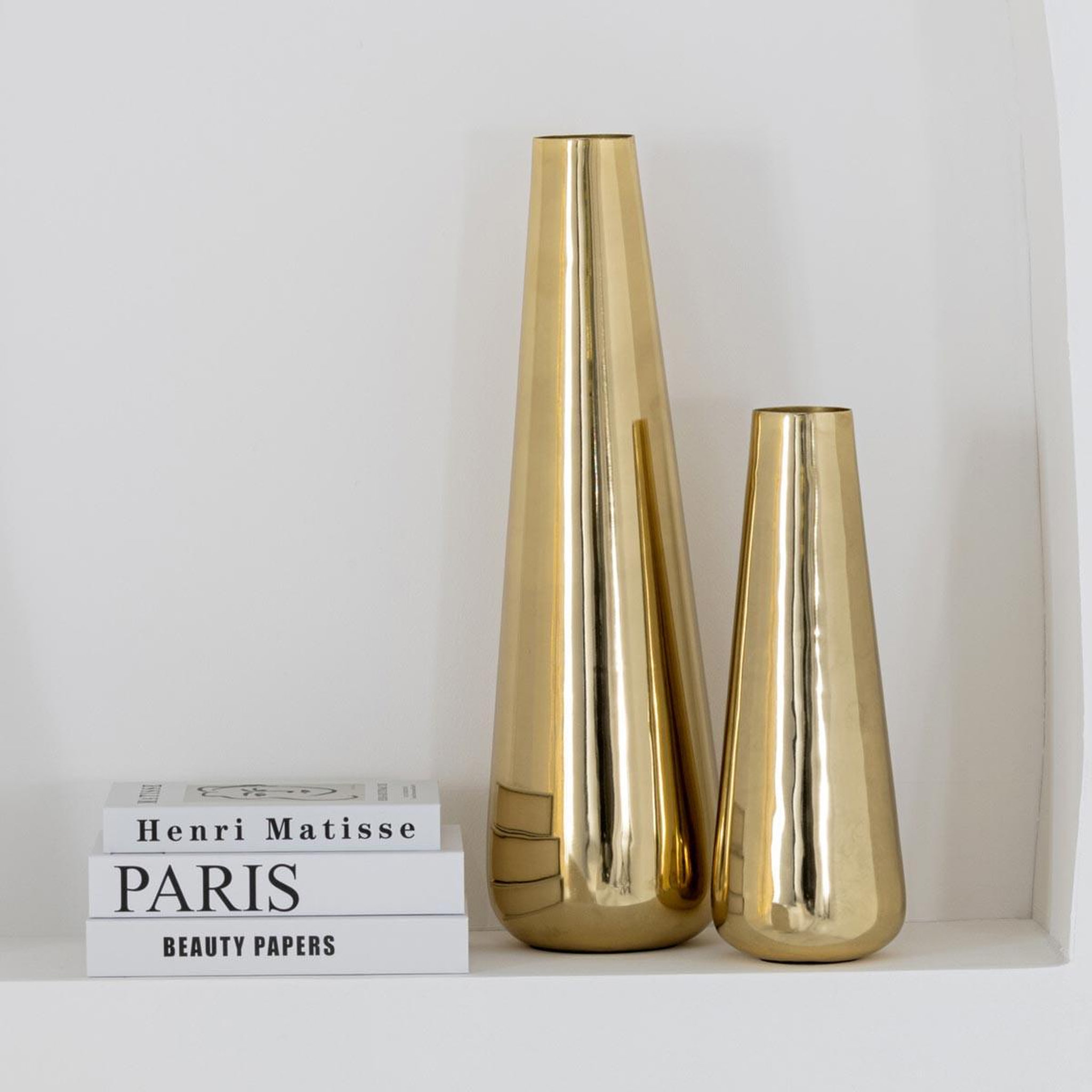 Voir la diapositive 3 : J-LINE Vase design en métal  moses  40cm doré