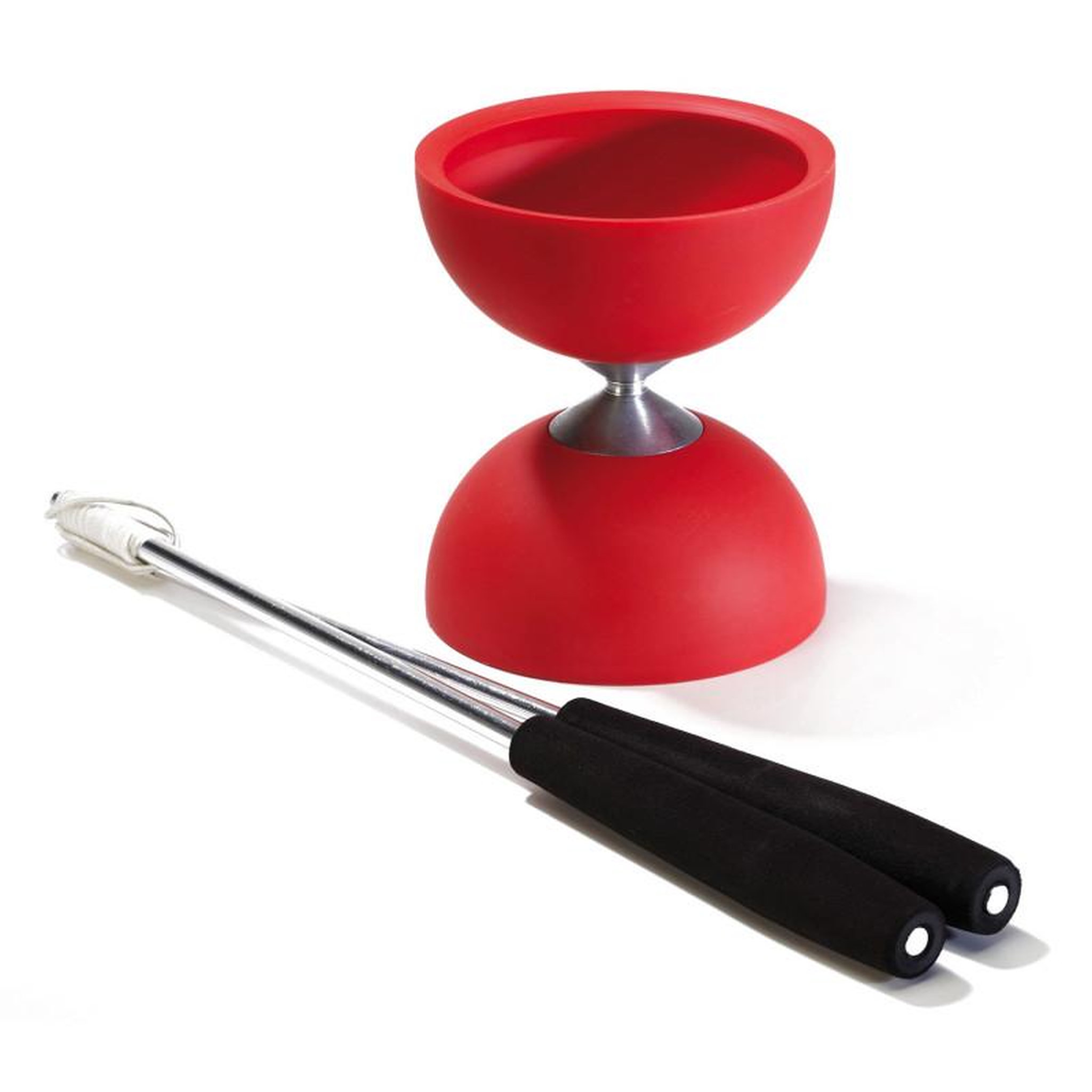 Eureka Toys EUREKA Rubber Diabolo with aluminum Sticks-Red