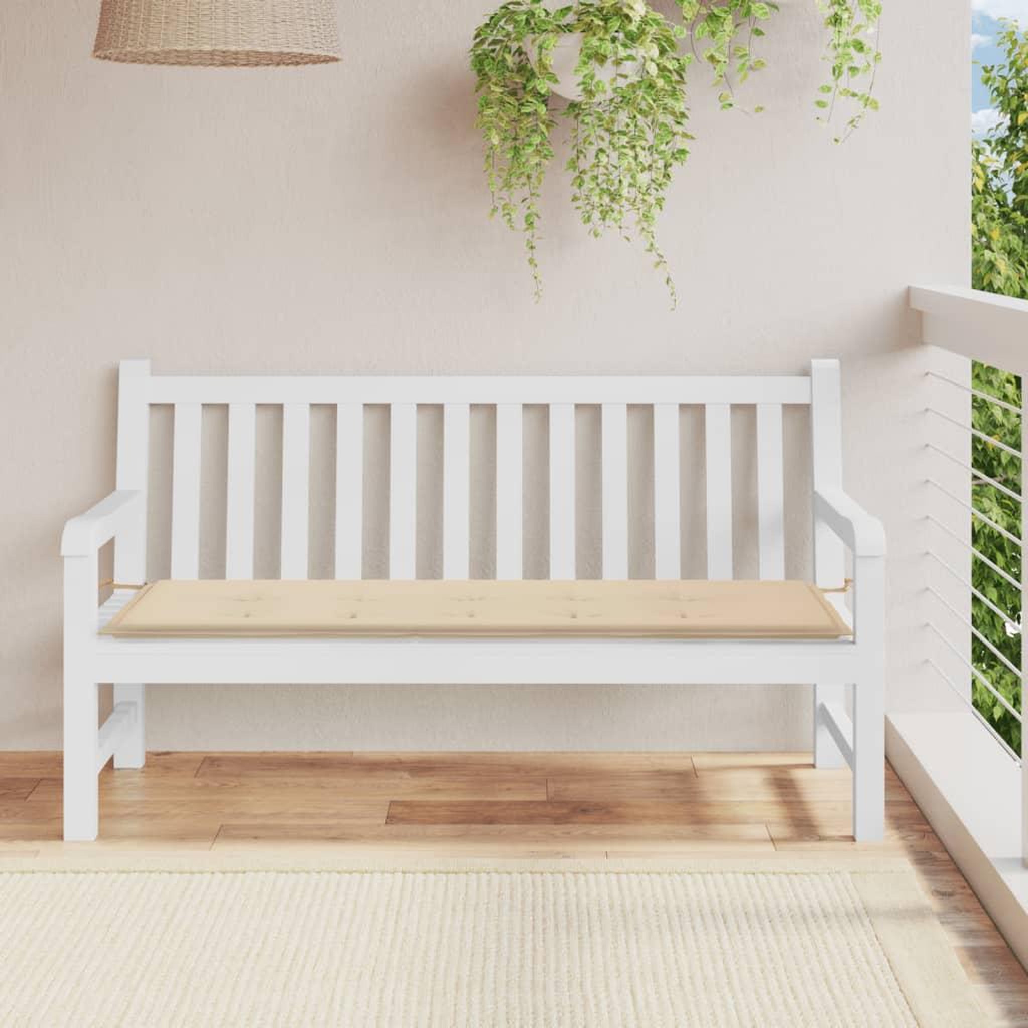 Voir la diapositive 1 : VIDAXL Coussin de banc de jardin beige 150x50x3 cm tissu oxford