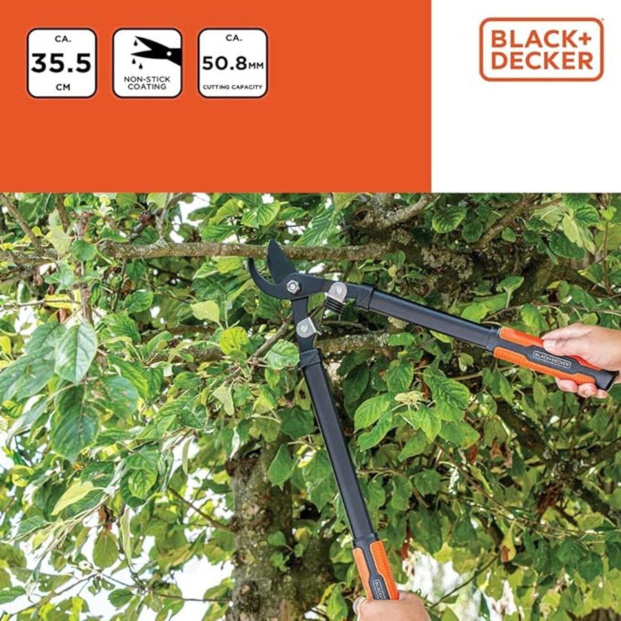 Voir la diapositive 3 : Black et Decker Coupe branches 35.5cm Diamètre de coupe 50mm Black et Decker