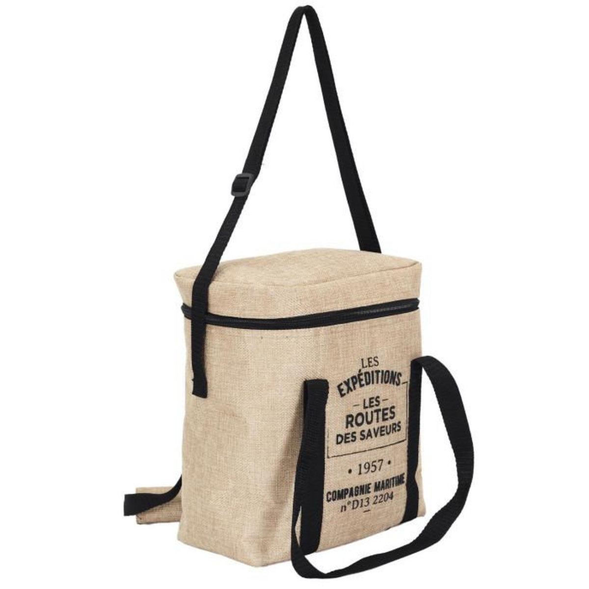 Paris Prix Lunch Bag Fraicheur Isotherme  Effet Jute  30cm Beige