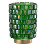 Voir la diapositive 1 : Paris Prix Photophore Mosaïque en Verre  Harlan  20cm Vert
