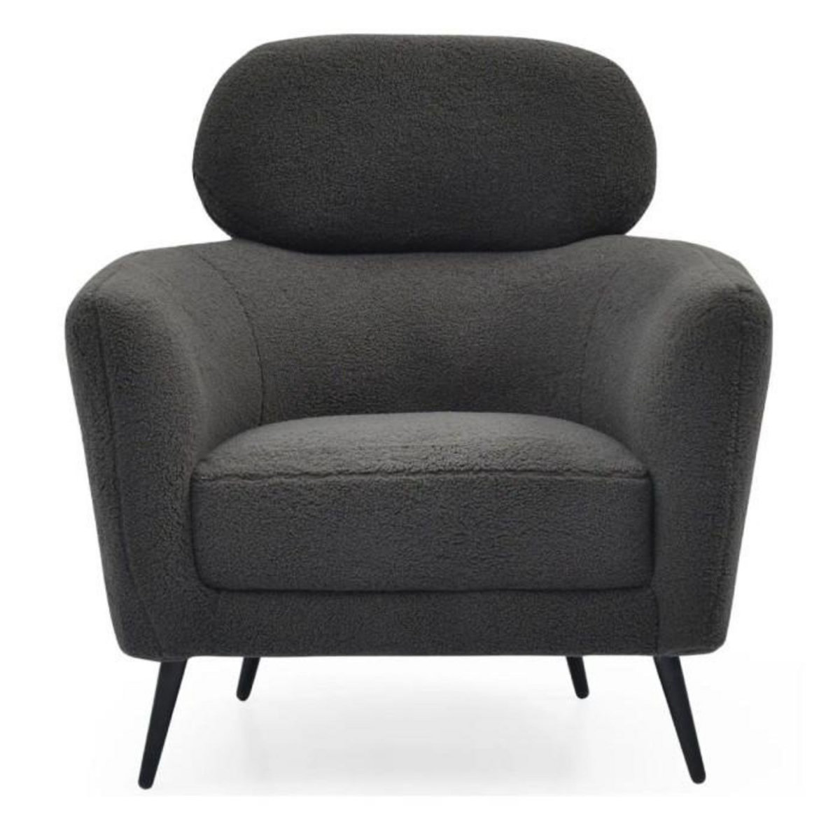 Paris Prix Fauteuil Design Bouclette  Damien  86cm Gris Foncé