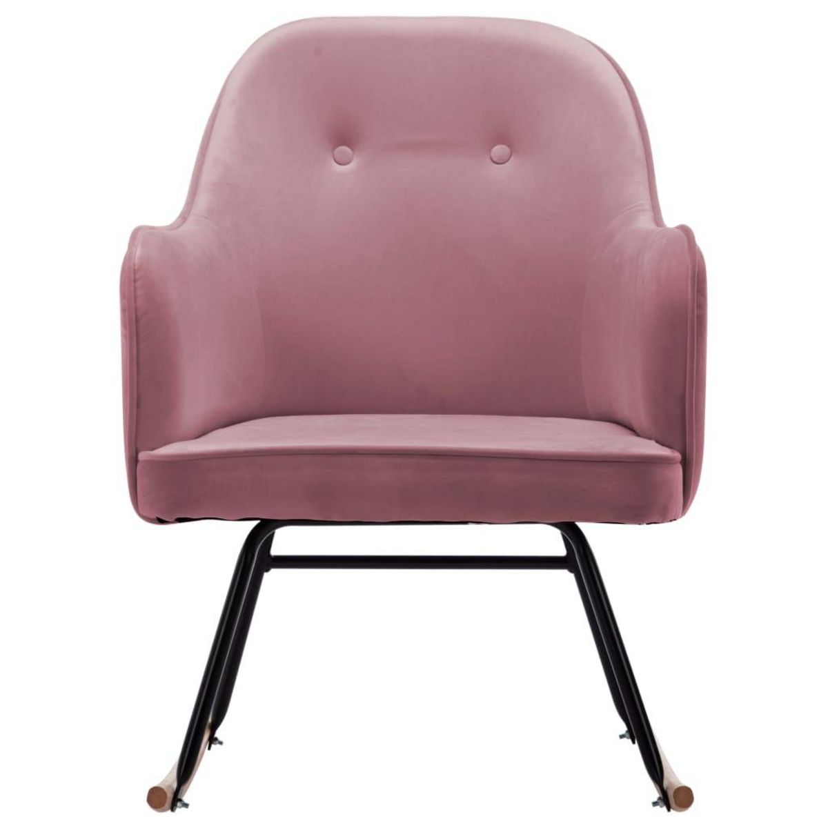 VIDAXL Chaise a bascule Rose Velours
