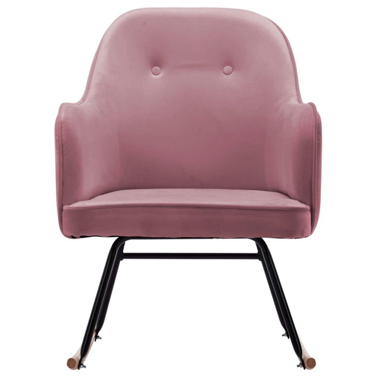 VIDAXL Chaise a bascule Rose Velours