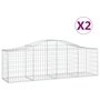 Voir la diapositive 2 : VIDAXL Paniers a gabions arques 2 pcs 200x50x60/80 cm Fer galvanise