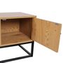Voir la diapositive 3 : The Home Deco Factory Meuble TV design bois et métal Abbott - L. 117 x H. 48 cm - Noir