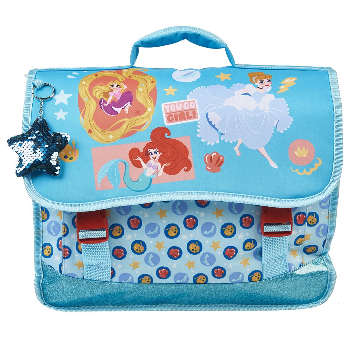 DISNEY Cartable 38 cm CP CE1 CE2 bleu PRINCESSES