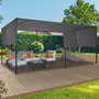 Voir la diapositive 2 : ID MARKET Pergola coulissante 2 pans 3x6 M belvédère de jardin toile gris anthracite
