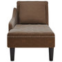 Voir la diapositive 4 : VIDAXL Fauteuil long avec coussin et accoudoir droit marron similicuir