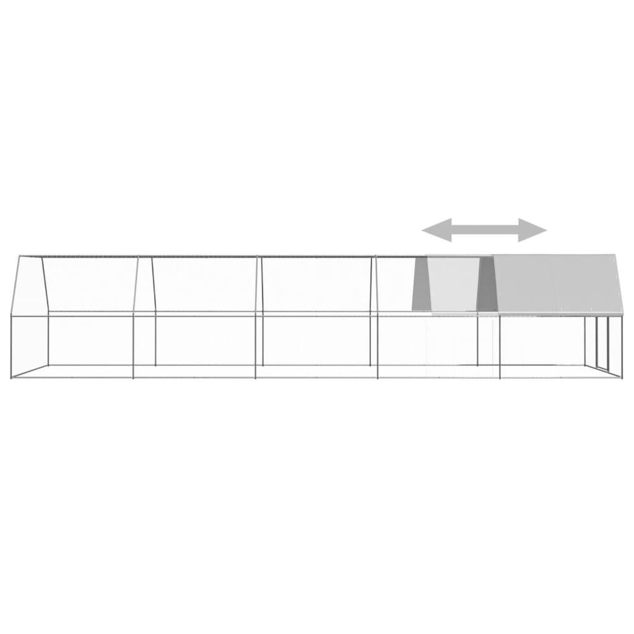 Voir la diapositive 4 : VIDAXL Poulailler d'exterieur 3x10x2 m Acier galvanise