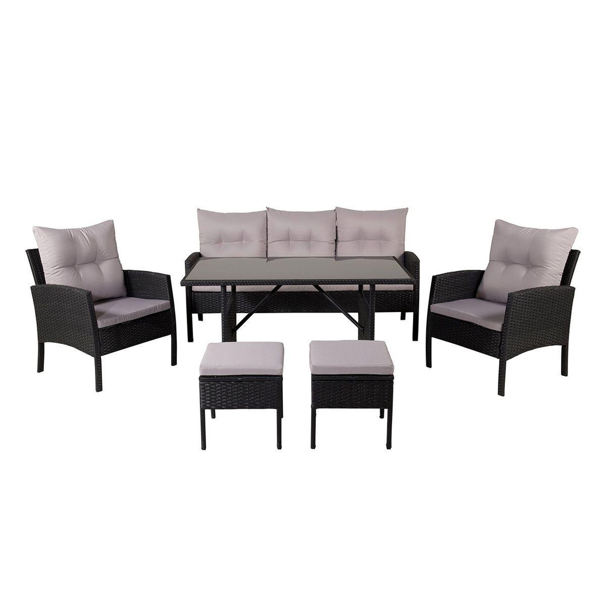 Paris Prix Salon de jardin  knock  158cm noir & gris