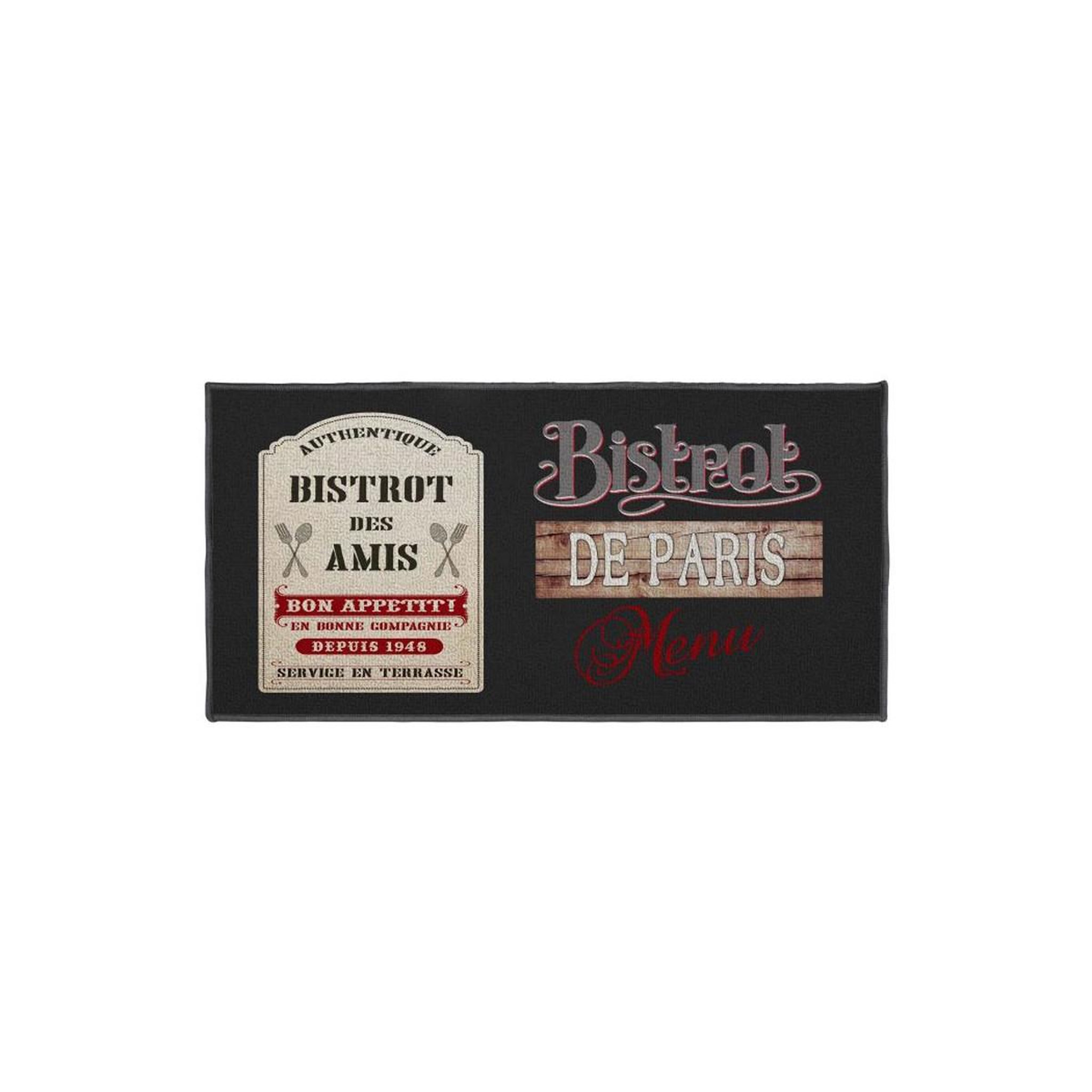 Douceur d'Intérieur Tapis rectangle  bistrot des amis  57x120cm noir
