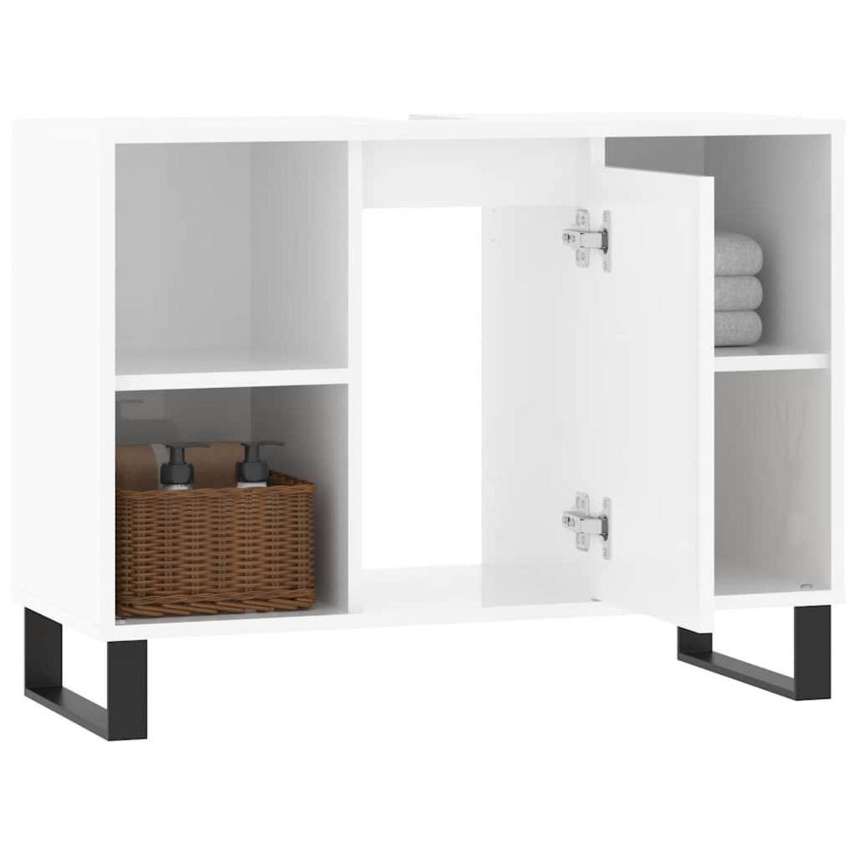 VIDAXL Armoire de salle de bain blanc brillant 80x33x60 cm