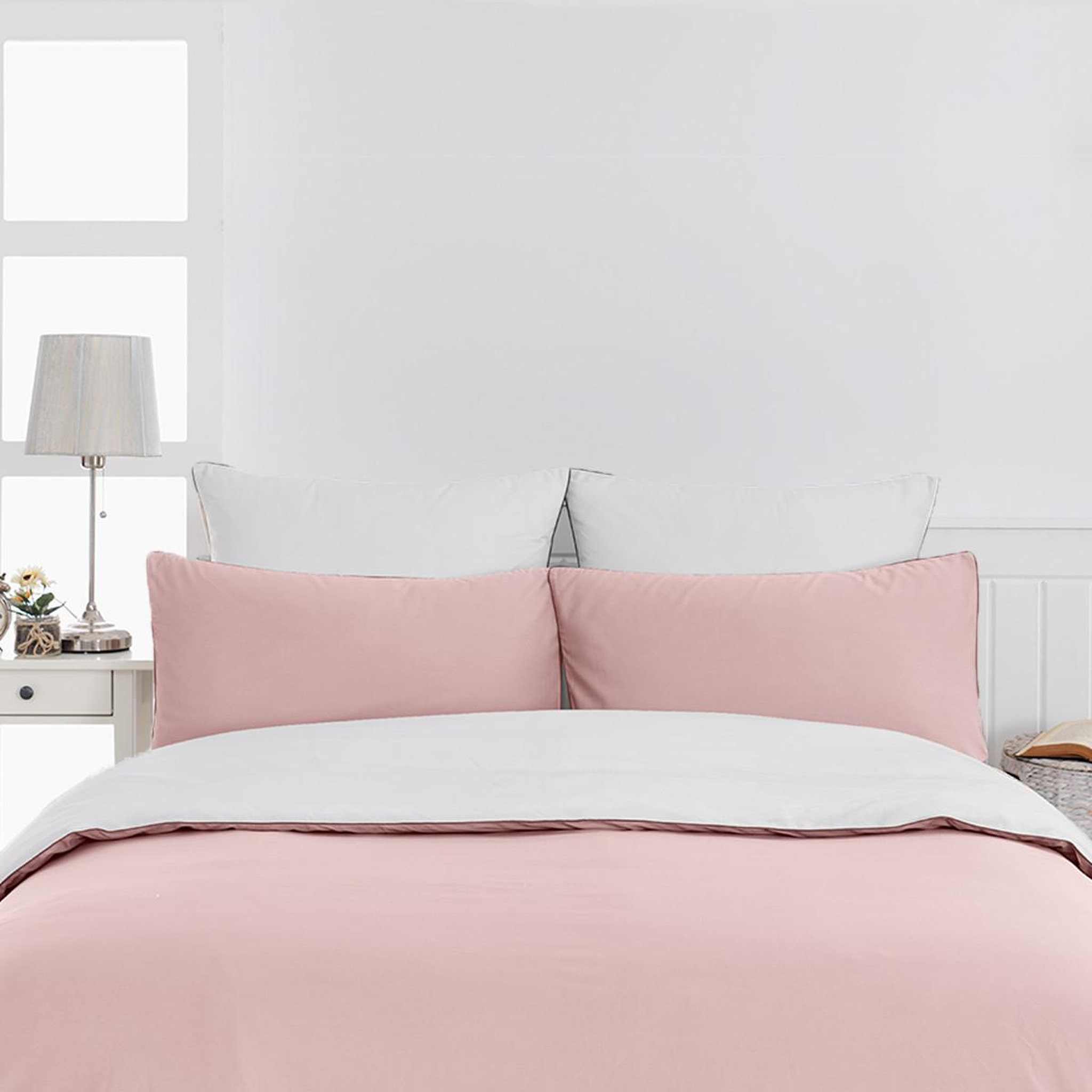 Voir la diapositive 2 : Sensei Maison Housse de couette bicolore en percale coton DOZMARY