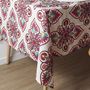 Voir la diapositive 3 : Paris Prix Nappe Antitache  Jaipur  140x240 Beige & Rouge