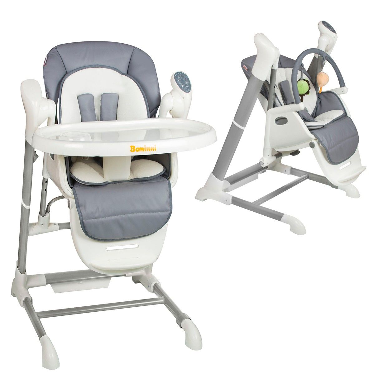 BANNINI Chaise haute 2 en 1 UGO grise