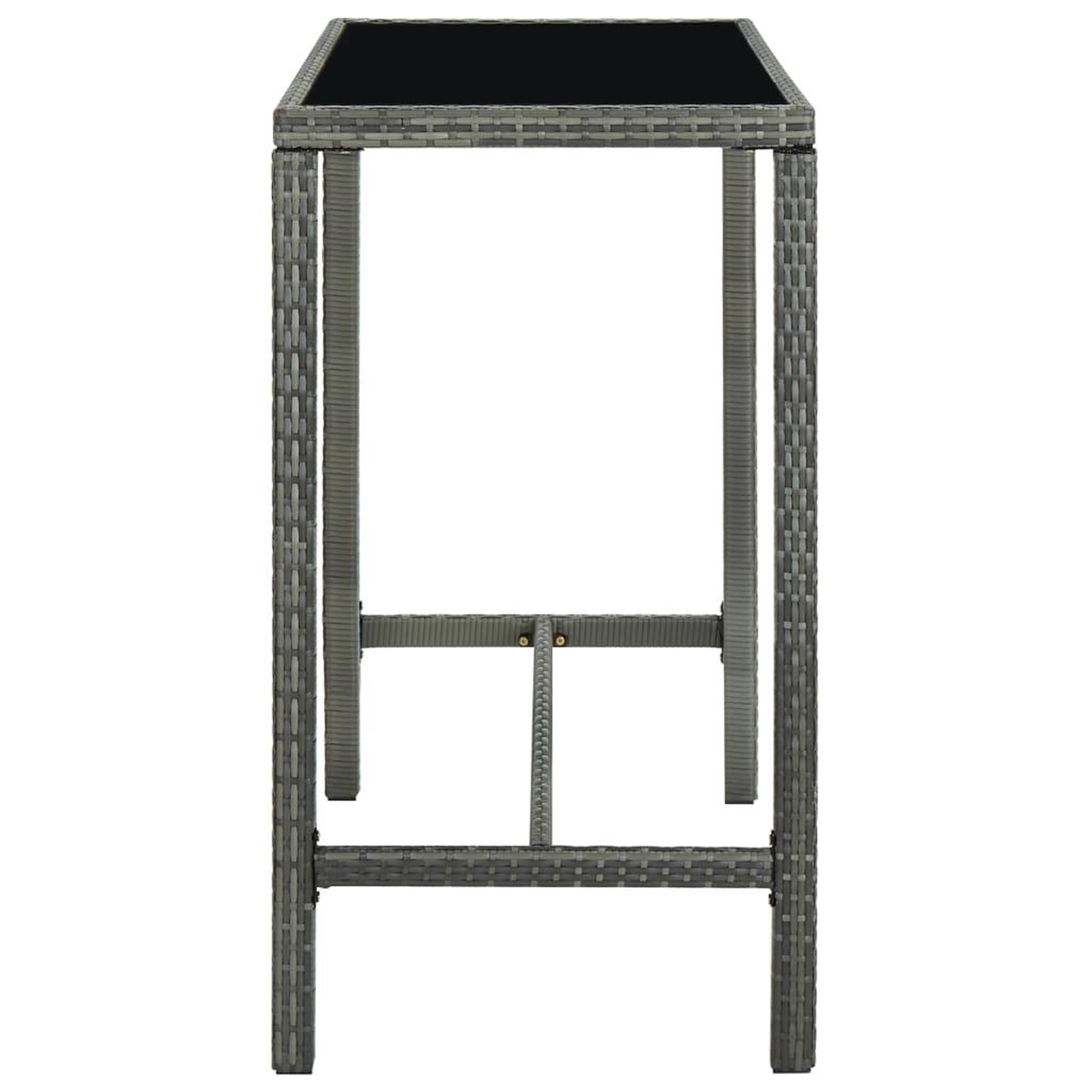 Voir la diapositive 5 : VIDAXL Ensemble de bar de jardin 9 pcs et coussins Resine tressee Gris
