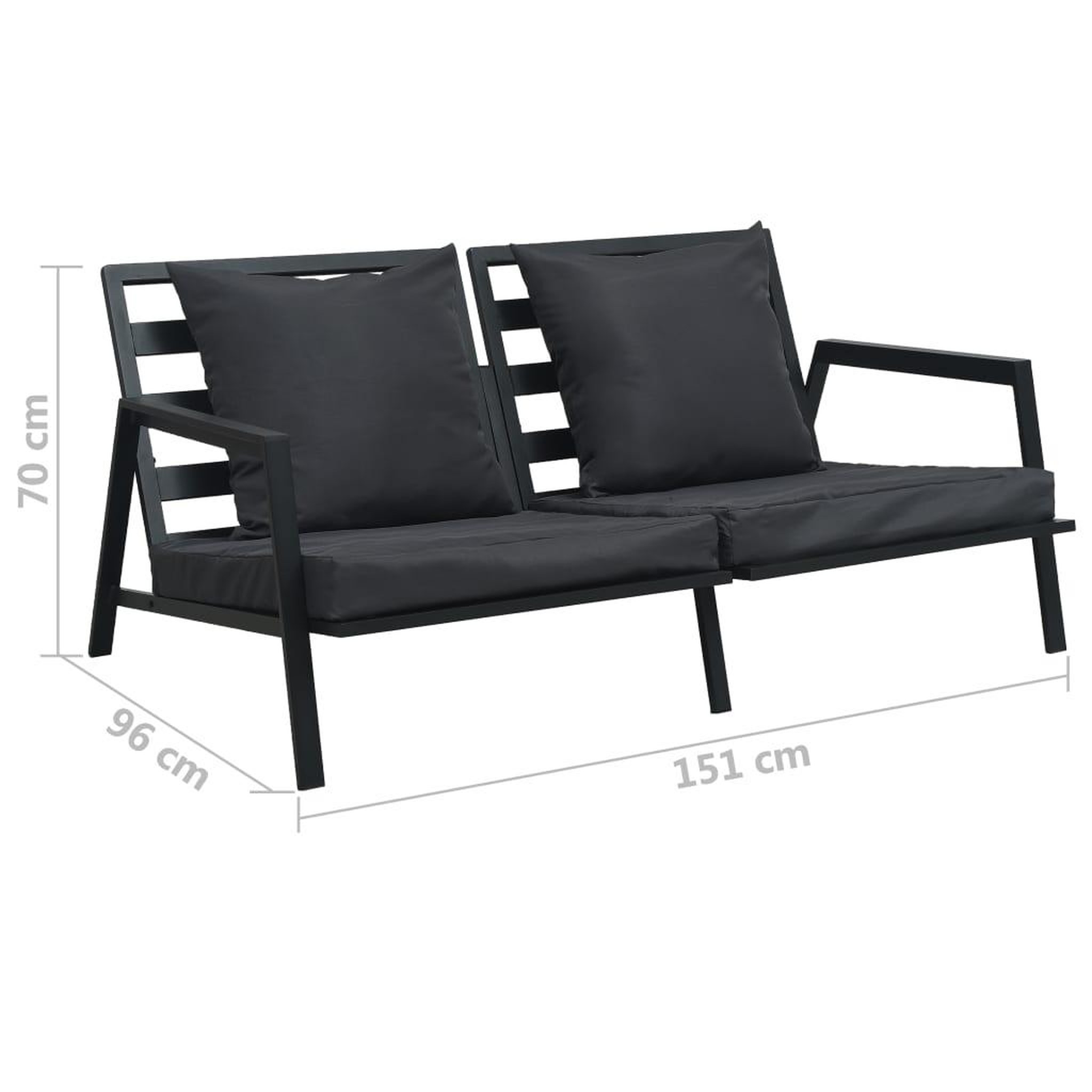 Voir la diapositive 6 : VIDAXL Salon de jardin 5 pcs avec coussins aluminium gris fonce