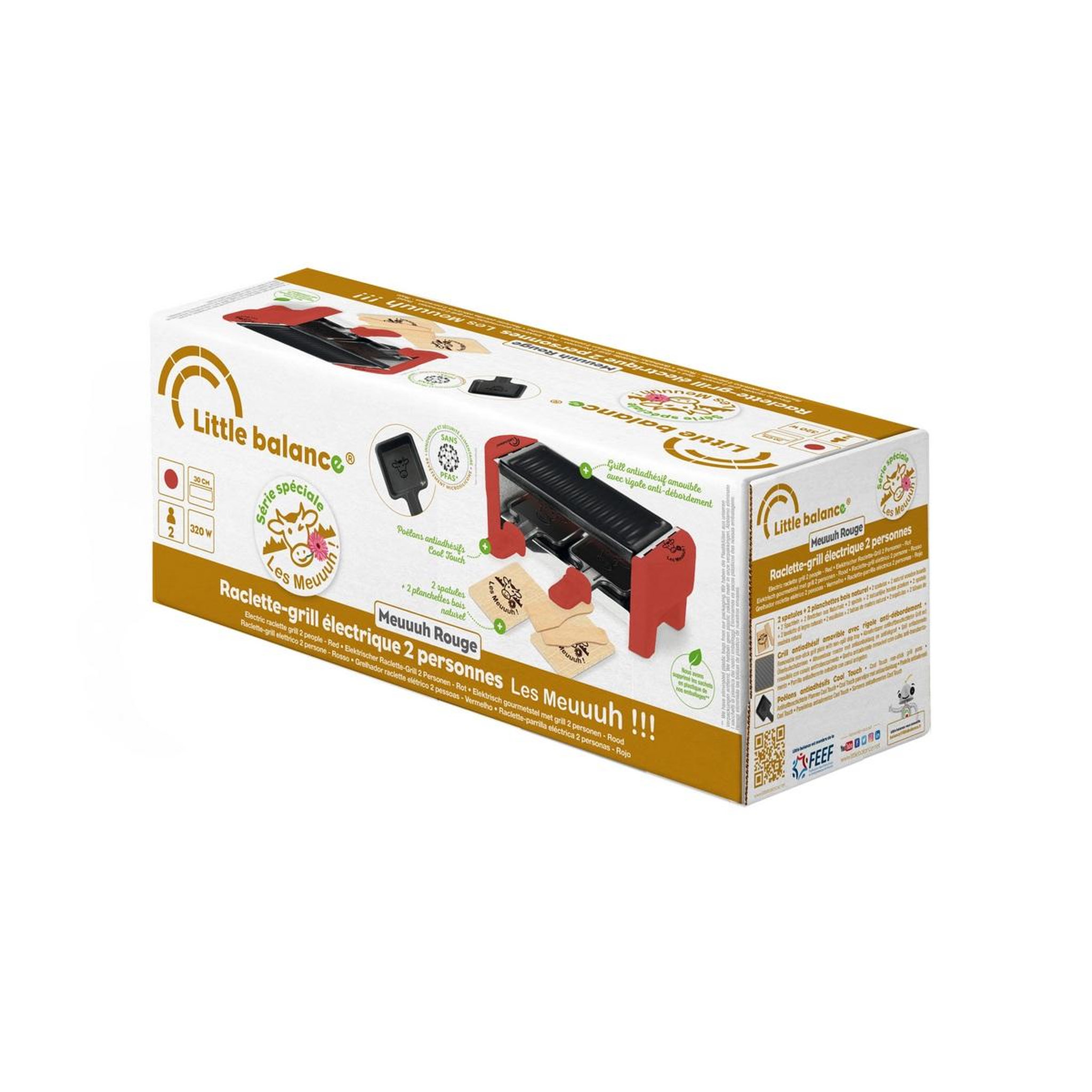 Voir la diapositive 4 : LITTLE BALANCE Appareil à raclette 2 personnes 320w rouge brique - 8631