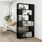 VIDAXL Bibliotheque/Separateur de piece Noir 100x24x188 cm