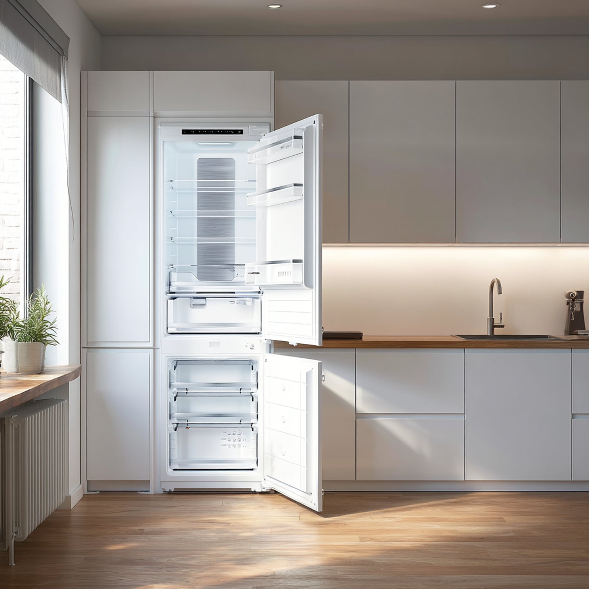 Voir la diapositive 2 : SCHNEIDER Réfrigérateur combiné 244L Blanc - SCRCI177NF-E