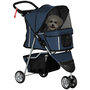 Voir la diapositive 1 : PAWHUT Poussette buggy pliable chien chat - porte-gobelet, panier rangement intégré - acier oxford bleu marine