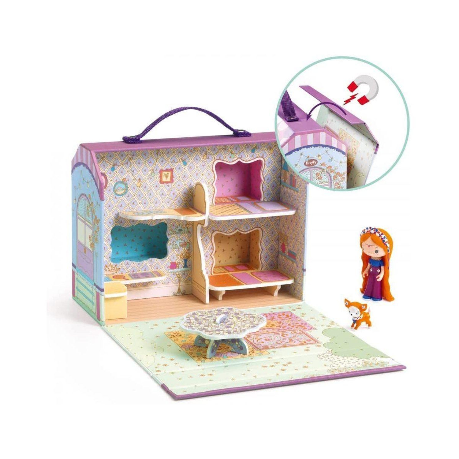 Maison de Bluchka et Indie Figurines Tinyly avec Roulotte Transportable Neuf - vue 3