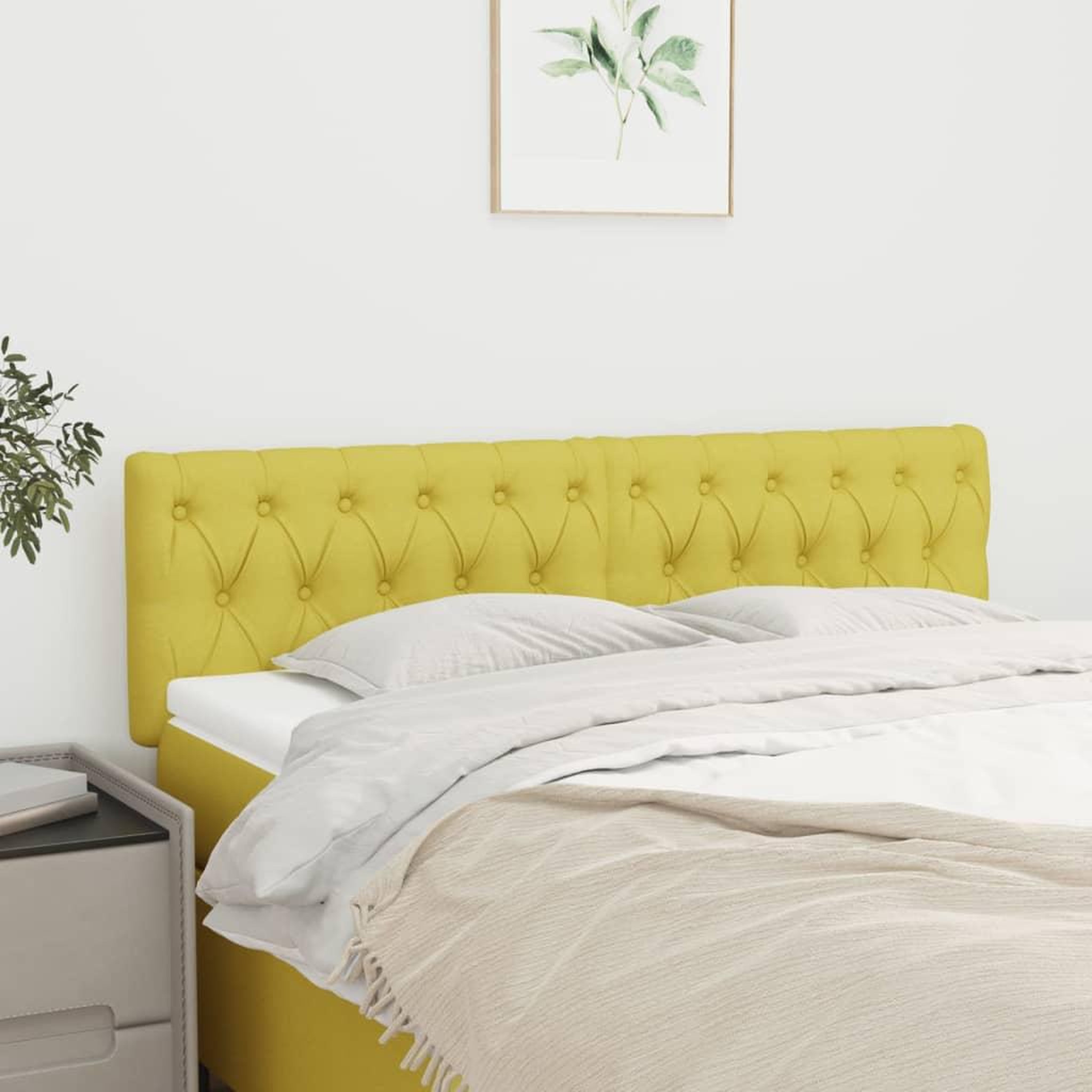 Voir la diapositive 1 : VIDAXL Tetes de lit 2 pcs Vert 72x7x78/88 cm Tissu