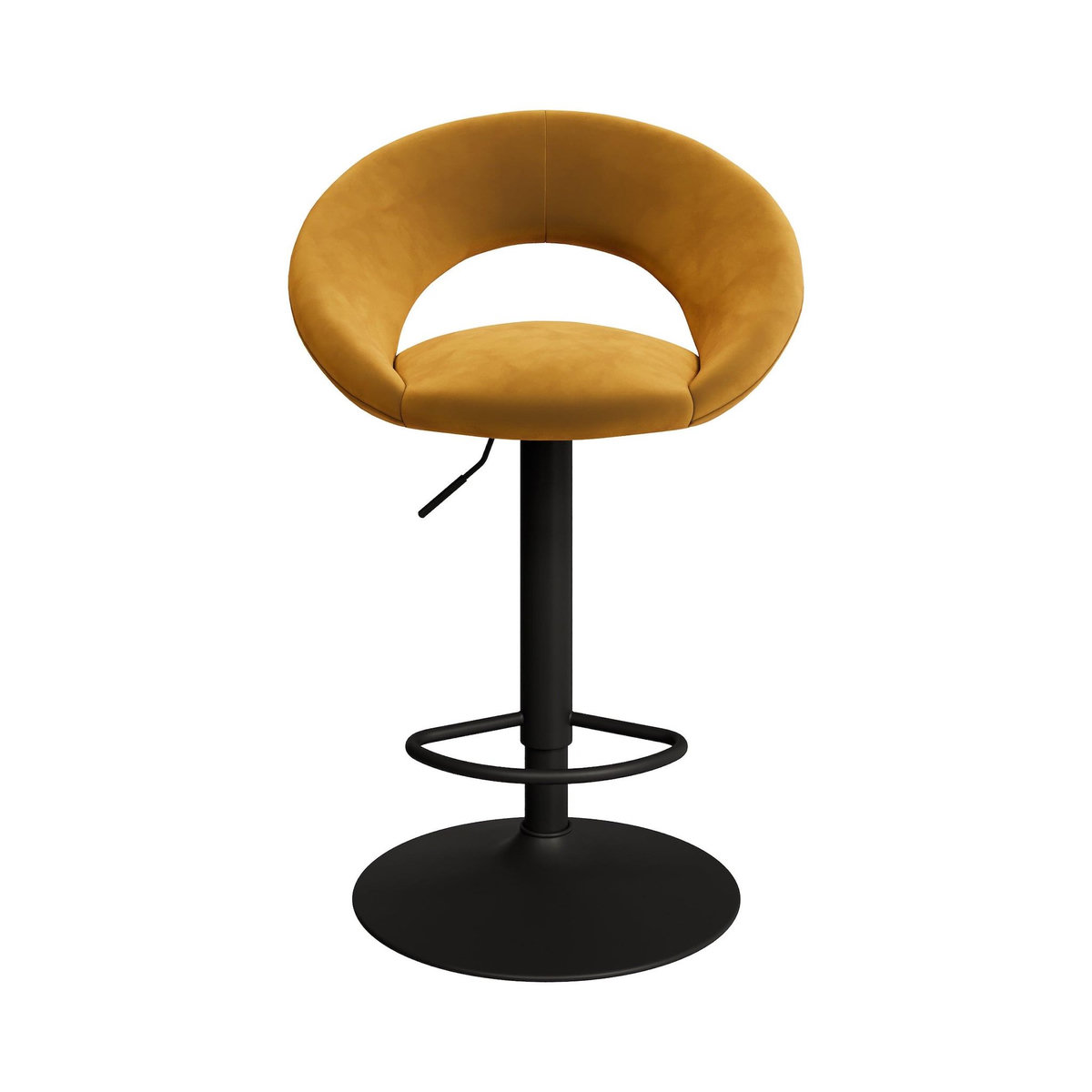 MAISON PAVANE Lot de 2 chaises de bar en velours jaune curry 61/76,5 cm-Cloclo