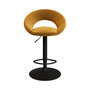 Voir la diapositive 6 : MAISON PAVANE Lot de 2 chaises de bar en velours jaune curry 61/76,5 cm-Cloclo