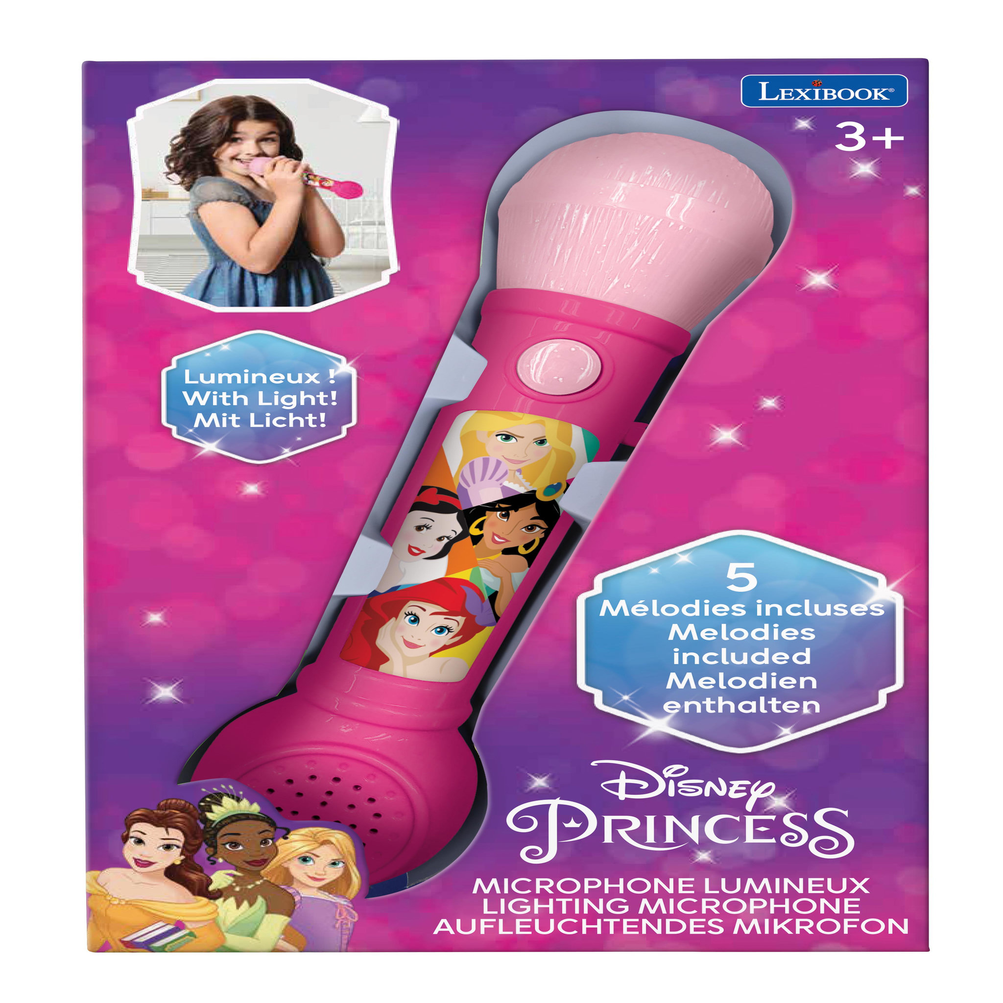 Voir la diapositive 3 : Lexibook Microphone Lumineux Disney Princesses