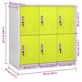 Voir la diapositive 6 : VIDAXL Armoire a casiers Gris clair et vert 90x45x92,5 cm Acier