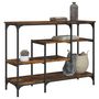 Voir la diapositive 1 : VIDAXL Table console avec etageres chene fume 100x35x75 cm
