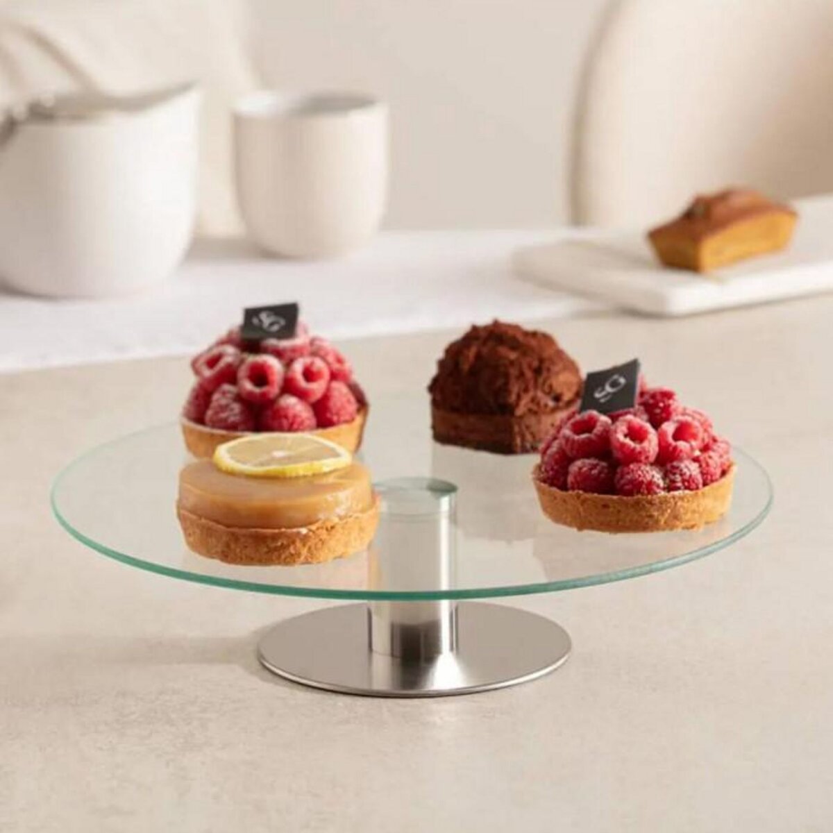 SECRET DE GOURMET Plateau Tournant Verre  Glass  30cm Transparent