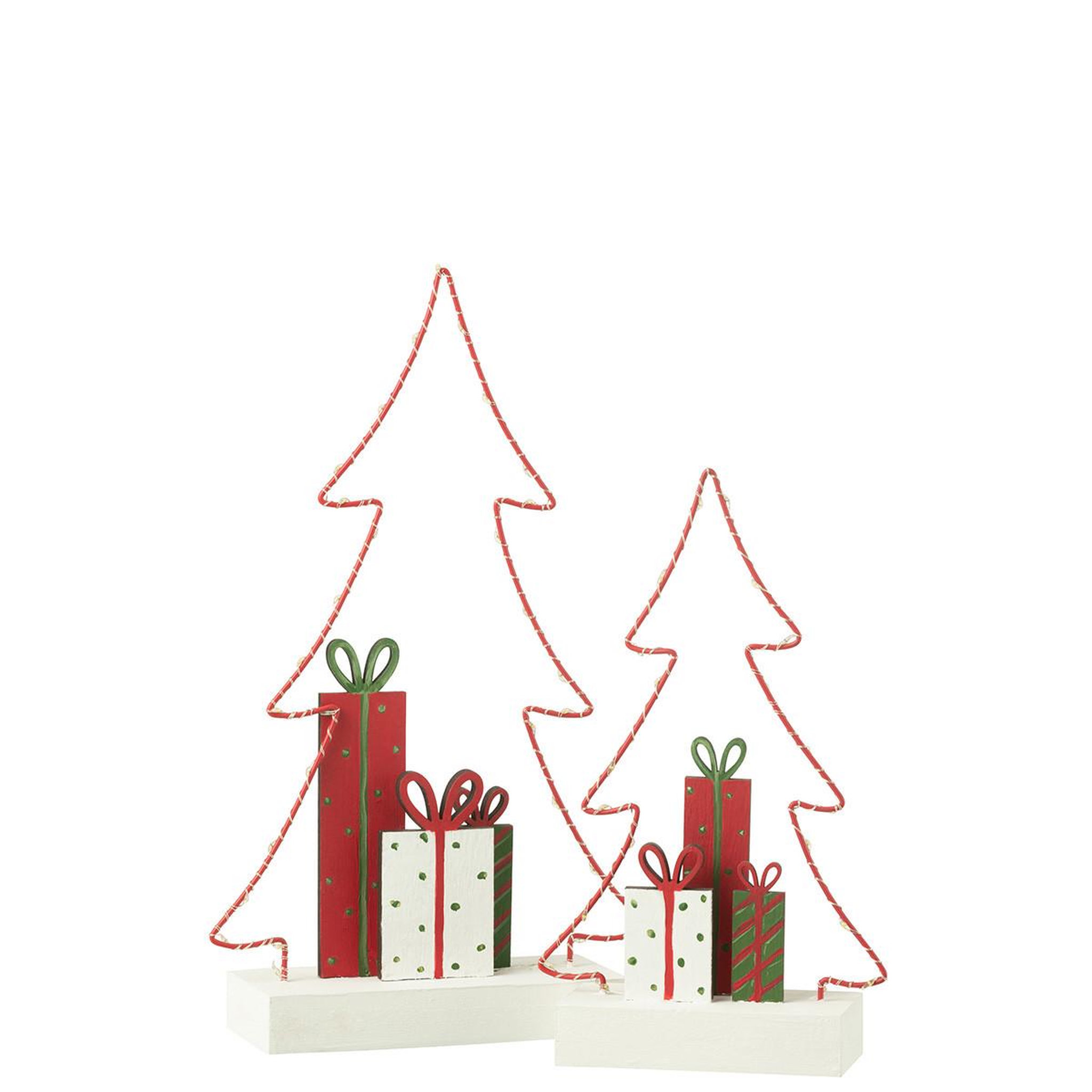 Voir la diapositive 4 : J-LINE Sapin de noël à led  cadeaux  34cm multicolore