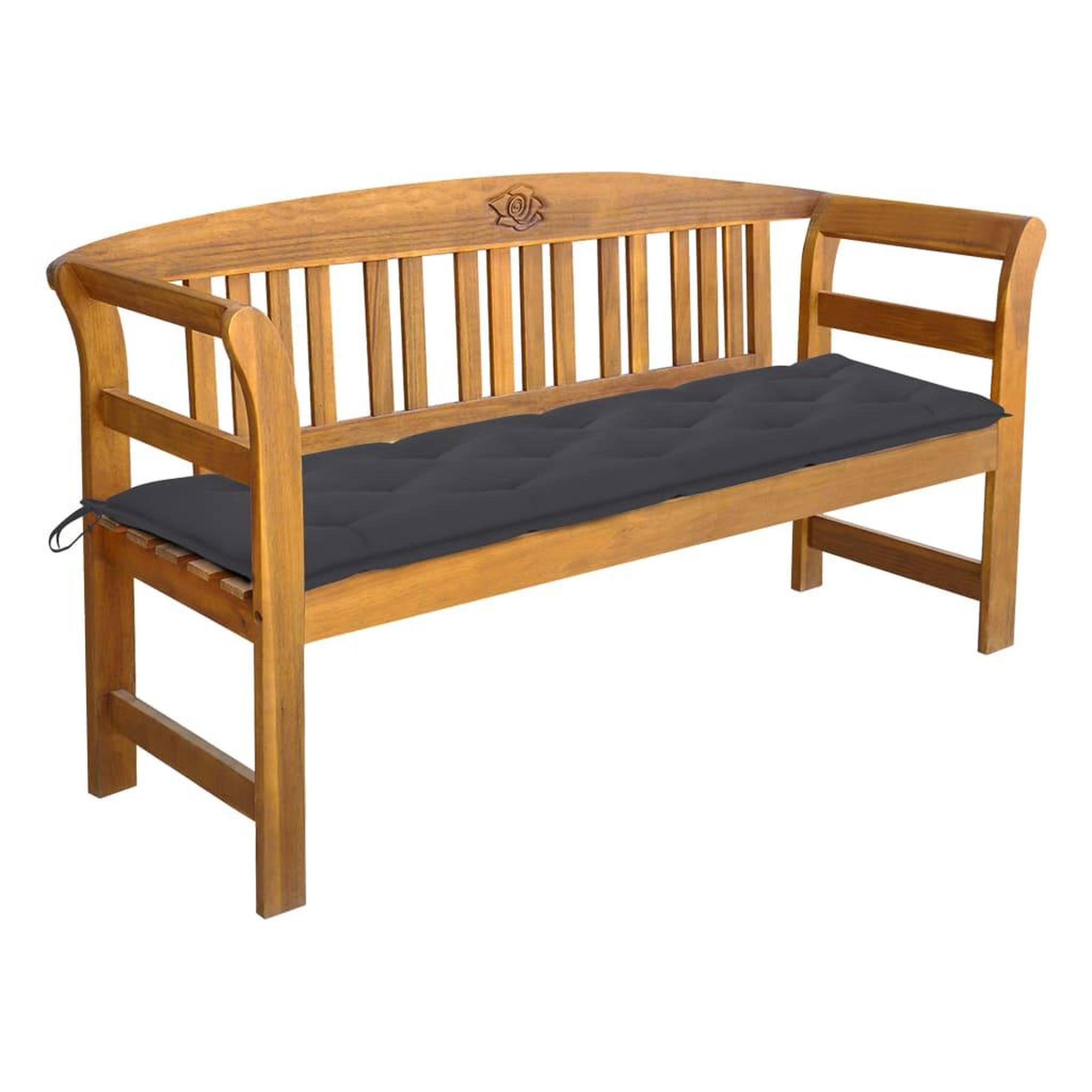Voir la diapositive 1 : VIDAXL Banc de jardin avec coussin 157 cm Bois d'acacia massif