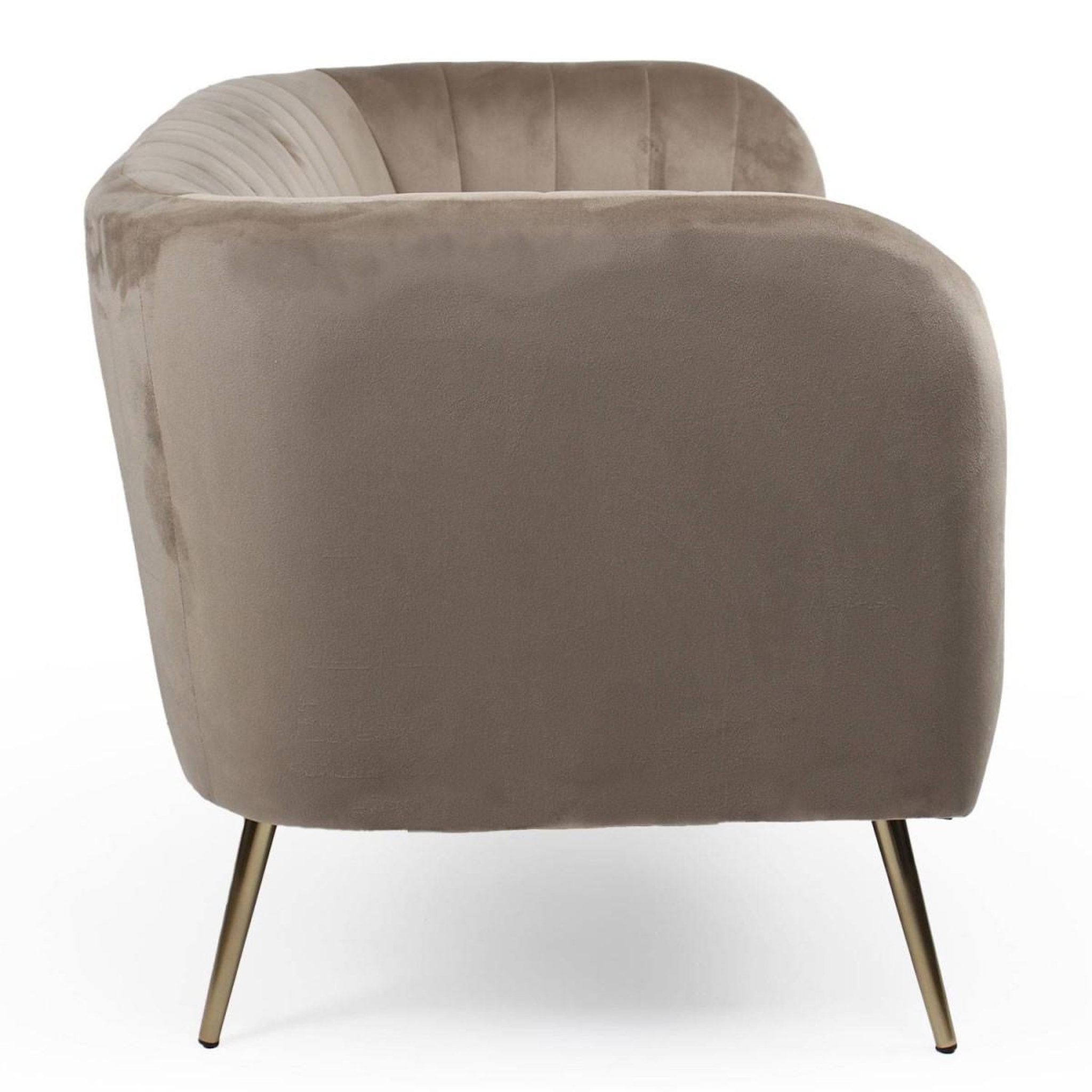 Voir la diapositive 3 : Paris Prix Canapé 2 places en velours  reuben  128cm taupe