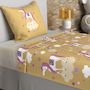 Voir la diapositive 2 : SOLEIL D'OCRE Parure de draps 180x290 cm LICORNES, 100% coton 57 fils/cm2, par Soleil d'Ocre