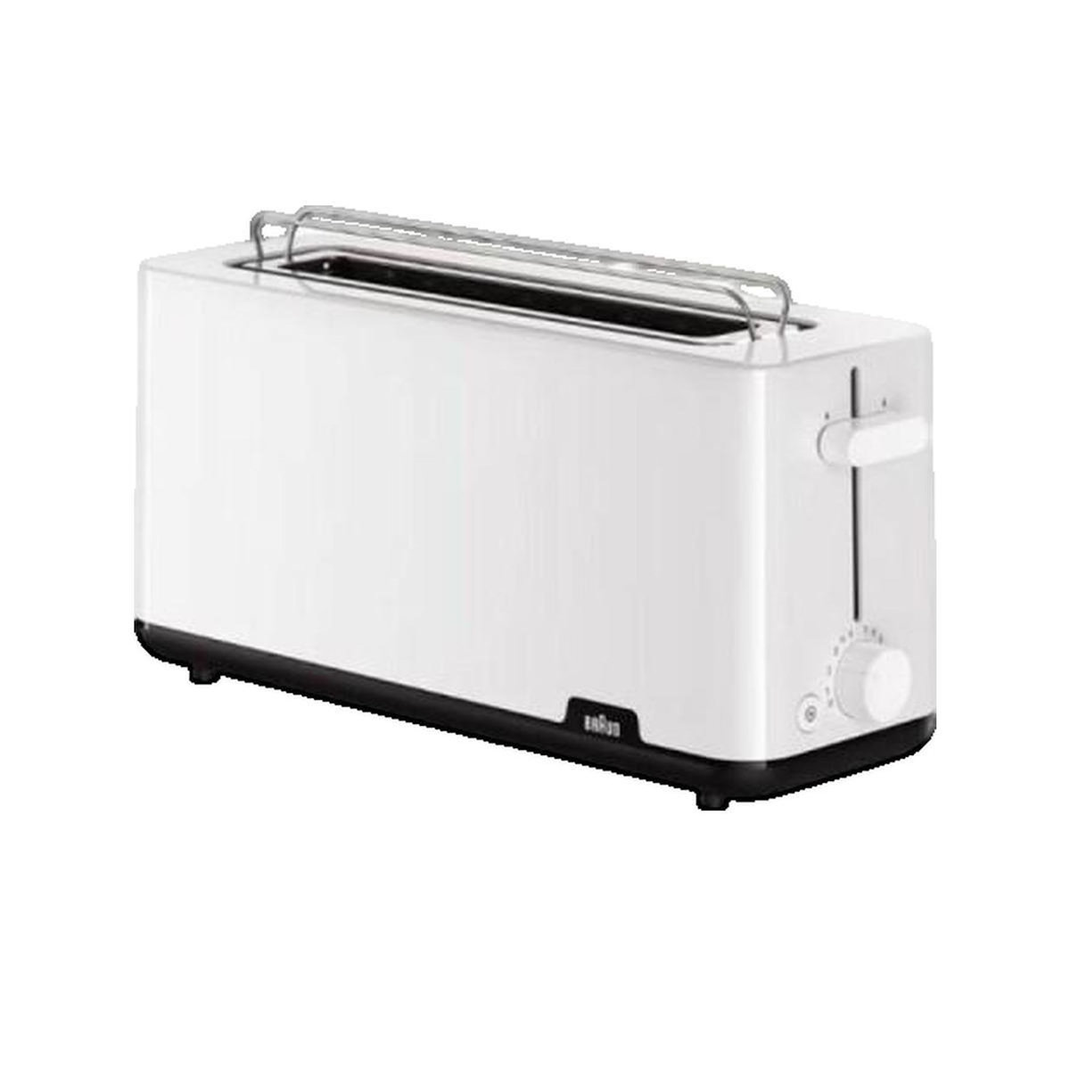 BRAUN Grille-pain Braun HT1110WH 8 niveaux de toastage, fonctions réchauffage et décongélation, compact