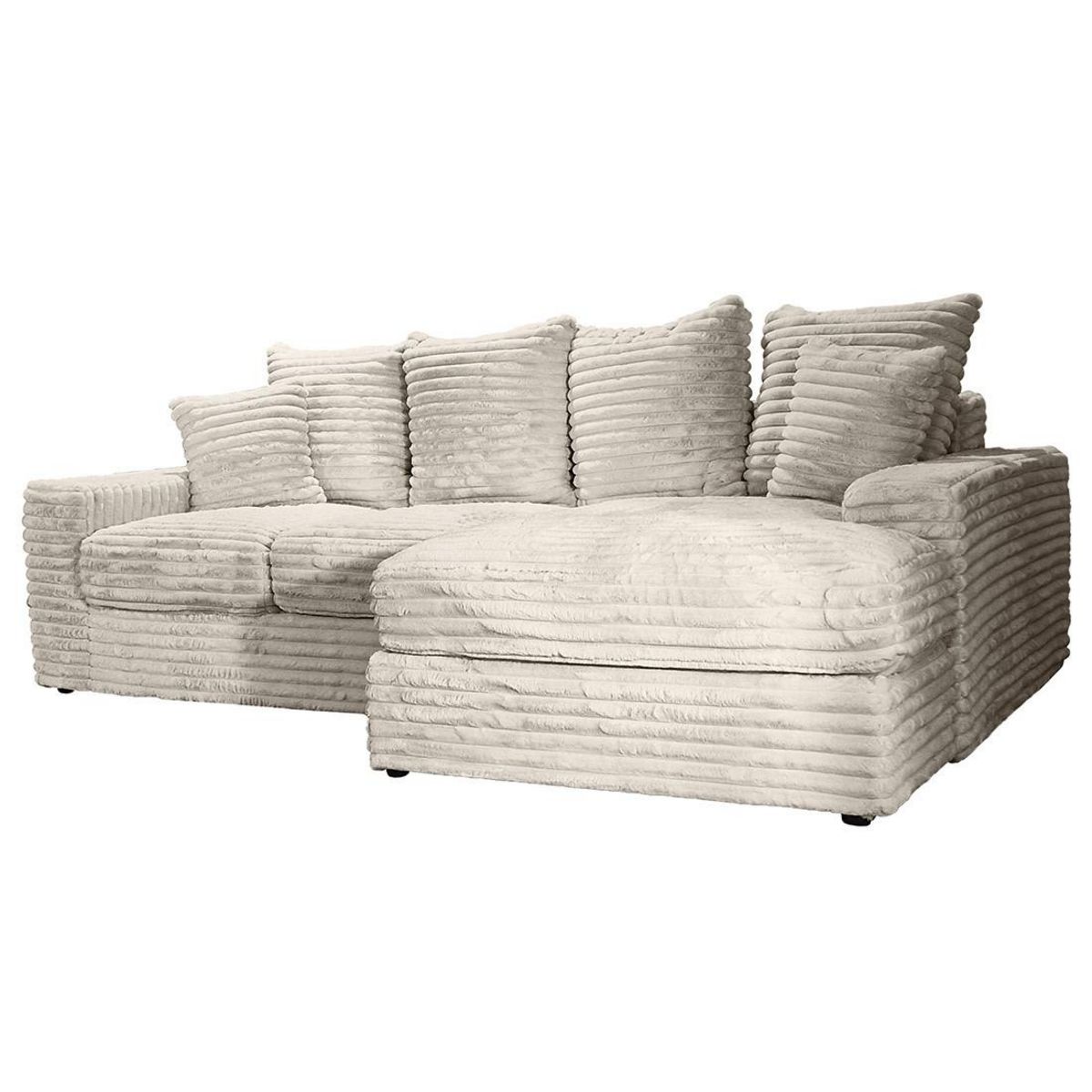 LISA DESIGN Andy - canapé d'angle droit 4 places en fausse fourrure côtelée