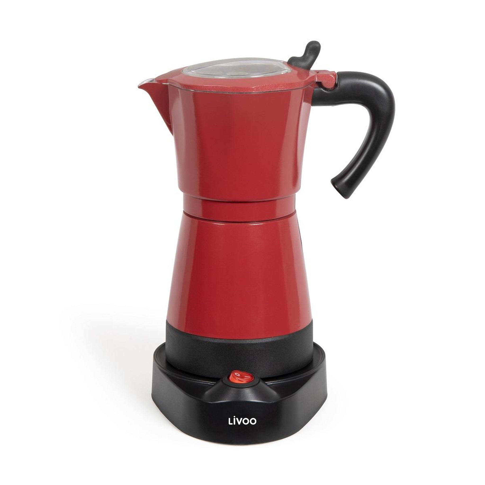 LIVOO Cafetière italienne électrique 6 tasses rouge - dod117rc
