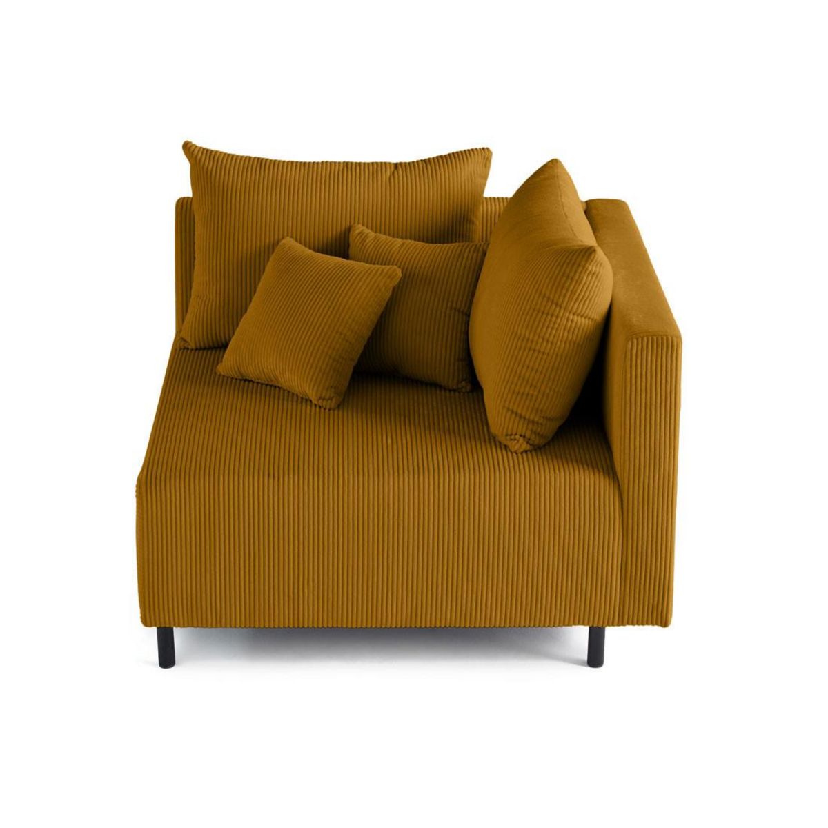 LISA DESIGN Edinburg - module d'assise d'angle droit - en velours côtelé