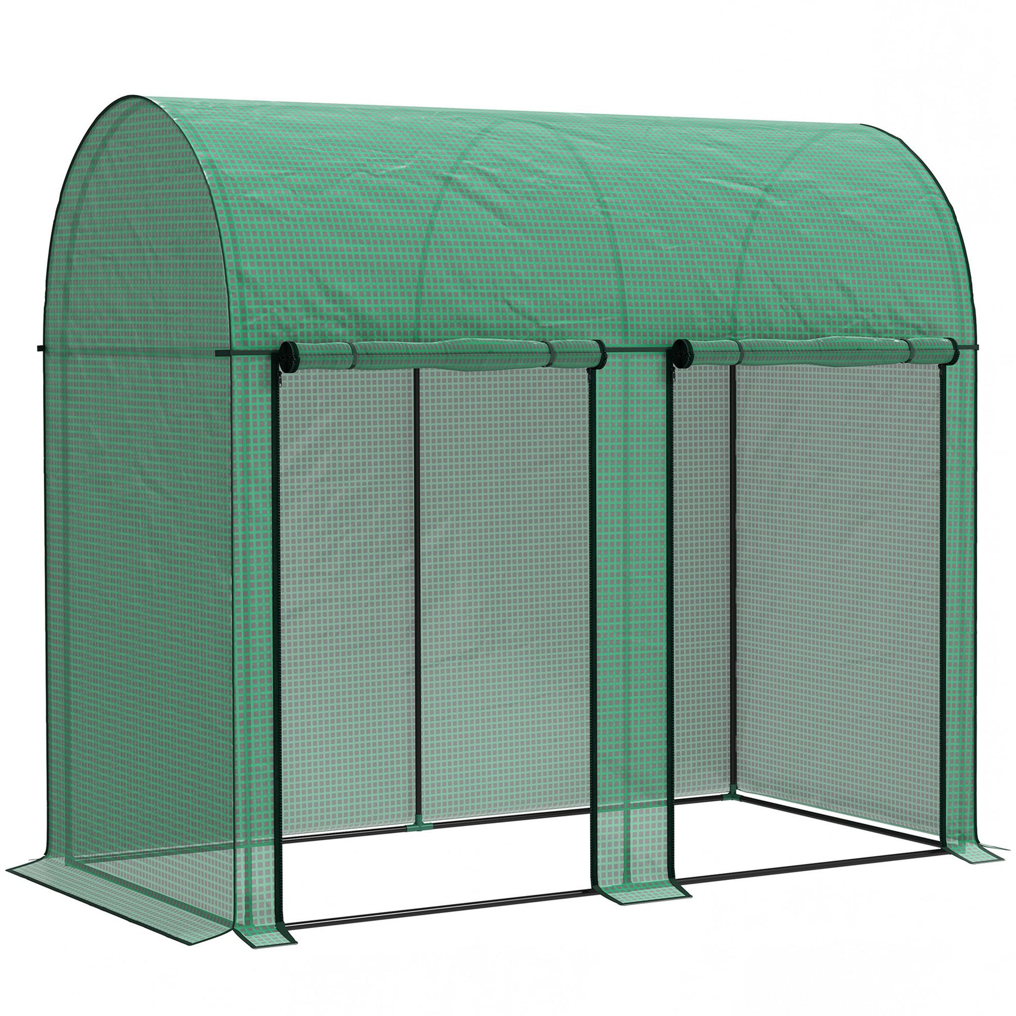 OUTSUNNY Serre de jardin 2 m² serre à tomates 2 portes acier pe vert