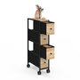 Voir la diapositive 4 : ID MARKET Tour de rangement 4 tiroirs UTAH sur roulettes colonne gain de place design industriel