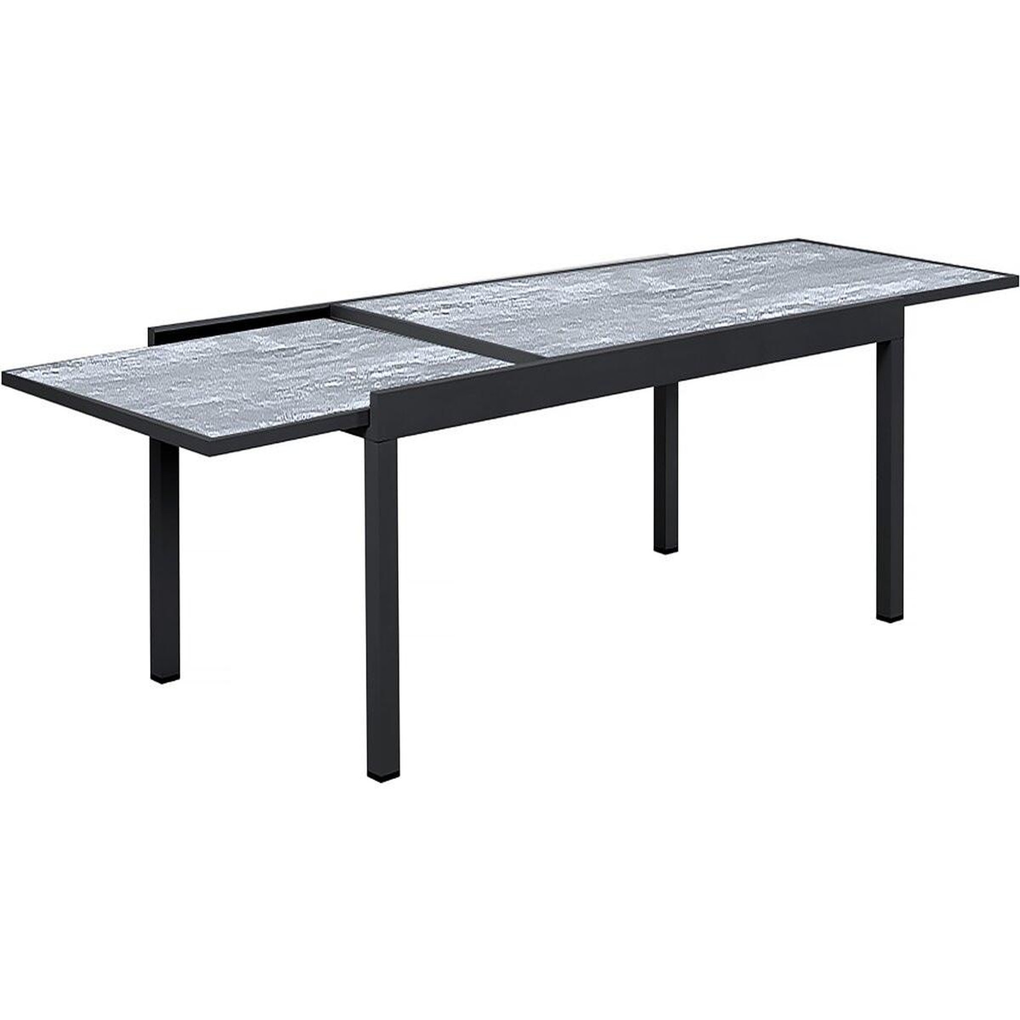 Voir la diapositive 3 : Habitat et Jardin Table jardin en aluminium extensible  lagos  - 200/320 x 105 x 76 cm - gris